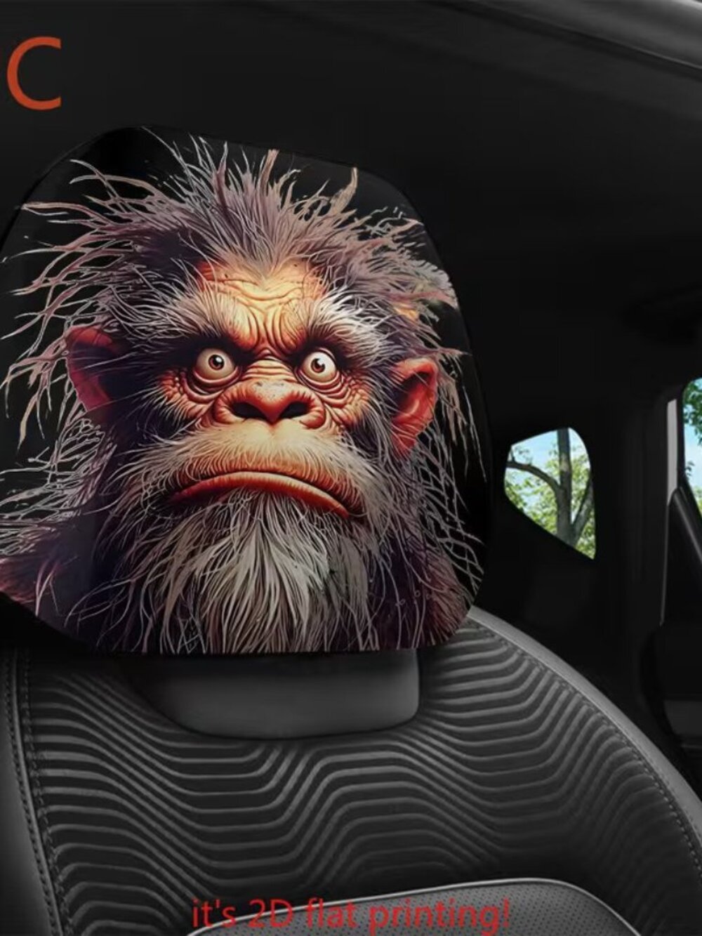 1 Piece Halloween Scary Yeti Big Foot Horror Head Rest Cover